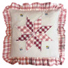 Gingham Frill Star Cushion Cover (Pink)