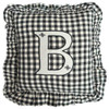 Gingham Frill B Monogram Cushion Cover (Black)
