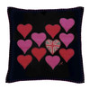 Multi Heart Cushion (Black)
