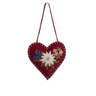 Edelweiss Lavender Heart Decoration (Red)  Edelweiss Lavender Heart Decoration (Red)