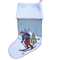 Alpine Skier Man Christmas Stocking (Duck Egg Blue) Alpine Skier Man Christmas Stocking (Duck Egg Blue)