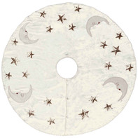 Moon and Stars Velvet Christmas Tree Skirt (Cream) Moon and Stars Velvet Christmas Tree Skirt (Cream)