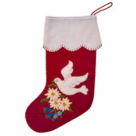 Edelweiss Dove Christmas Stocking (Red) Edelweiss Dove Christmas Stocking (Red)