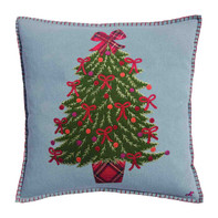 Christmas Tree Cushion (Duck Egg Blue)