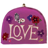 Floral Love Wool Tea Cosy (Pink)