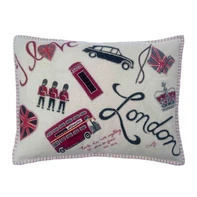 I Love London Icons Cushion with Quote (Cream)