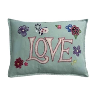 Linen Floral Love Cushion