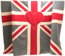 Union Jack Flag, throw, wool, red, grey, cream Union Jack Flag, throw, wool, red, grey, cream