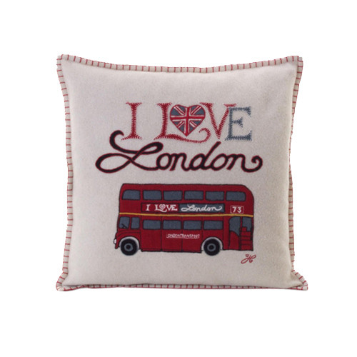 London Bus Cushion - Small (Cream)