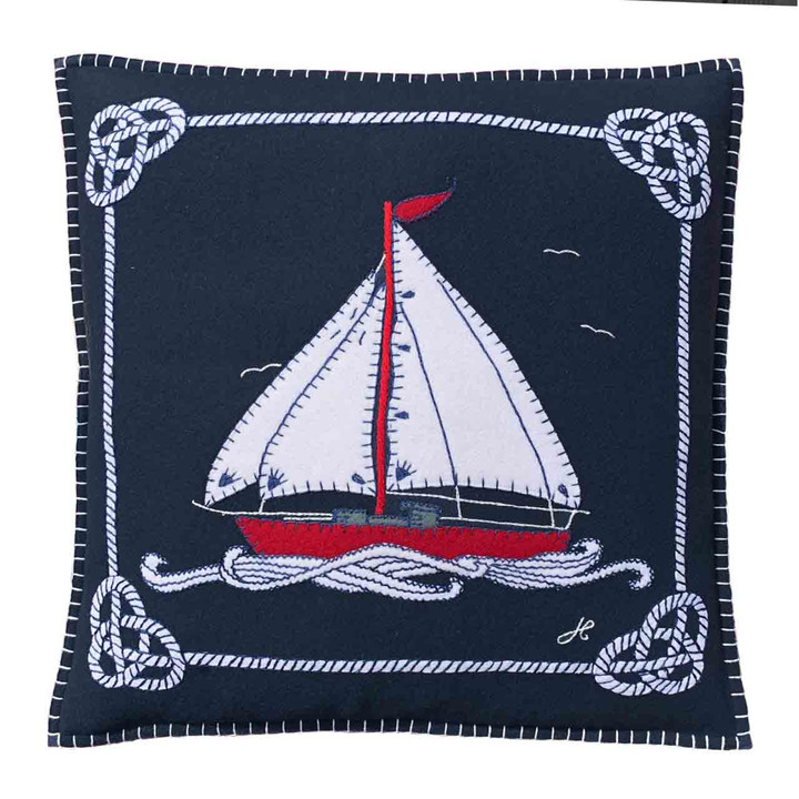 Boat & Rope Cushion (Navy Blue)