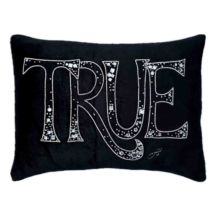 Velvet Diamanté True Cushion (Black)