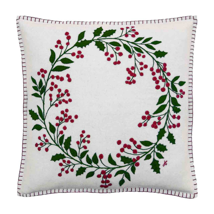 Berry Wreath Cushion (Cream)