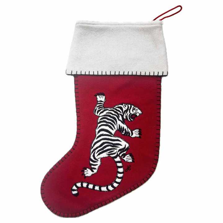 Tiger Christmas Stocking (Red)