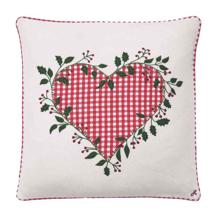Holly Heart Cushion