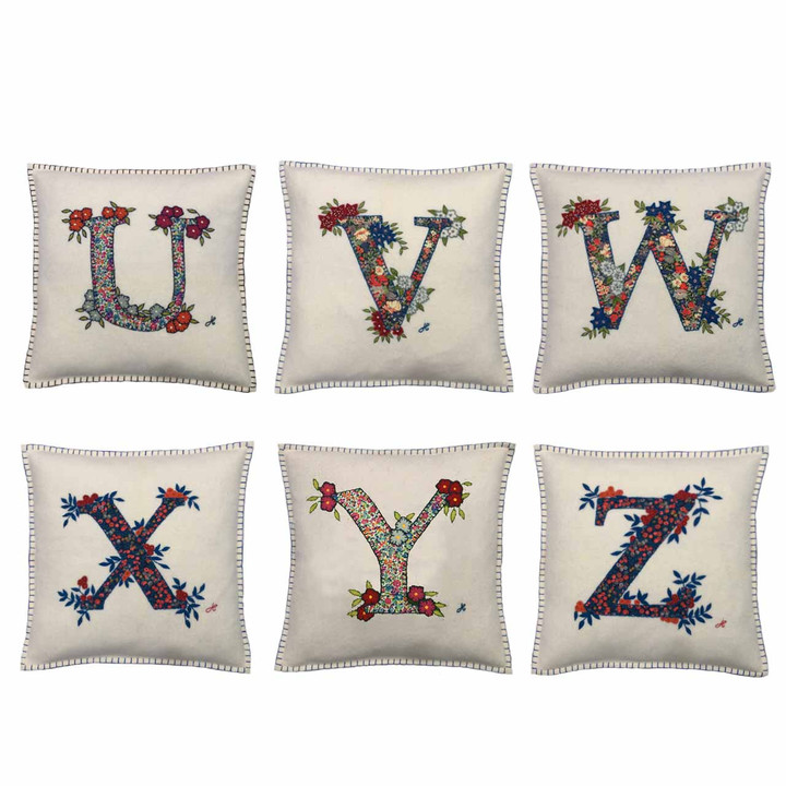 X Monogram Liberty Print Cushion (Cream)