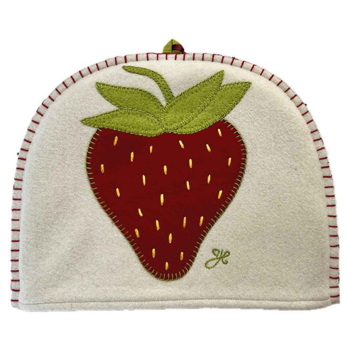 Strawberry Tea Cosy (Cream/Green)