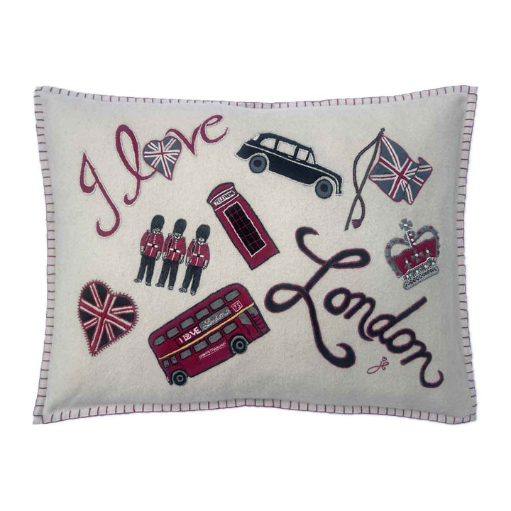 I Love London Icons Cushion (Cream)