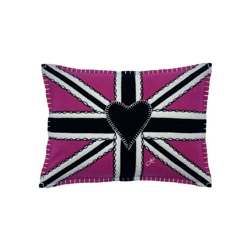 Small Union Jack Cushion (Hot Pink)