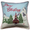 Alpine Church designer cushion, Christmas collection, mountains, snow, wool