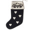 Folklore heart Christmas stocking, black and cream wool
