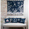 Marine theme luxury navy wool felt  cushion with hand stitched cream lobster appliqué.