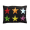 Sequin Rainbow Stars cushion with red, orange, blue, green, yellow and purple sequins