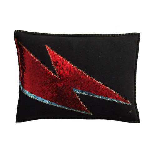 Designer Sequin Bowie Inspired Cushion Jan Constantine