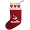 Red Robin Sequin wool Christmas Stocking with red sequin hearts on the cream wool felt cuff