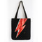 Black, wool, sequin Bowie inspired tote bag