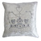 Diamante crown velvet cushion, cream, hand-embroidered