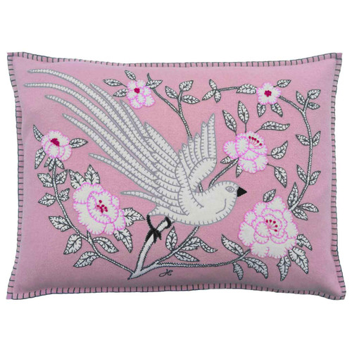 Chinoiserie Bird of Paradise Cushion (Blush Pink) Jan Constantine