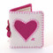 Heart needle case, cream and pink