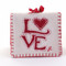 Love needle case, cream and red