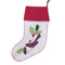 Birds and holly Christmas stocking, linen, hand-embroidered