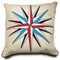 Compass cushion, cream linen, seaside collection, hand-embroidered