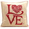 Romany Love cushion, designer, cream and red, wool