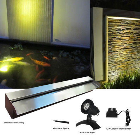 900mm Stainless Spillway 304G & Spotlight 