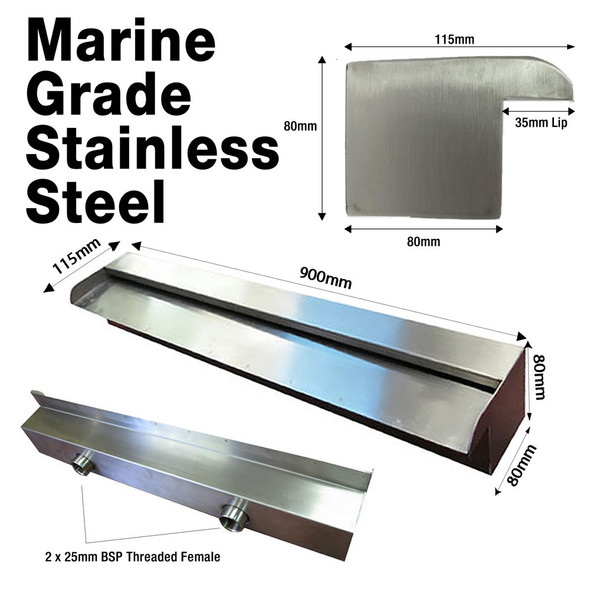 marine grade  stainless steel water blade