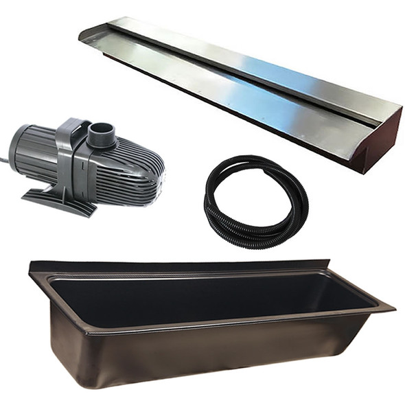 SAVER 600 - DIY WATER FEATURE KIT for WaterWall | Wall Wash Effect - 600mm Spillway Kit with 1600mm Wide Trough