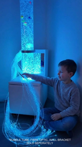 Mobile Sensory Bundle 150MC -Bubble Tube 150cm tall with Interactive Wireless Controller, Fibre Optic, Mobile Unit and Bracket