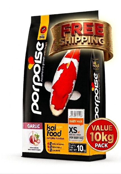 Porpoise Baby MAX Koi Fish Food 10KG for Breeders - Size XS (0.6-1mm) floating pellets