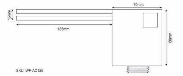 LUPONDS 1500mm Acrylic Waterwall- 135mm Lip BOTTOM INLETS
