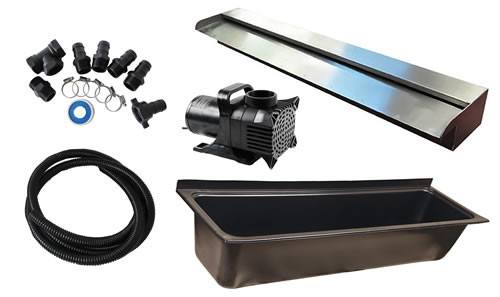 DIY Outdoor Wall Water Feature Kit Projecting Effect 900mm Water Blade with 1600mm Long Trough