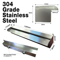 1200mm Stainless Water Wall Blade - 35mm Lip x 304 Grade