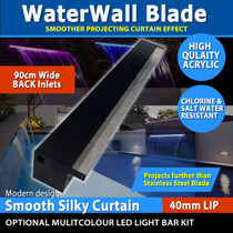 LUPONDS 900mm Acrylic Waterwall  - 40mm Lip BACK INLET