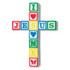 'I Love Jesus' Block Baby Wall Cross