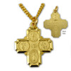 4 Way Medal Gold Over Sterling 20In Chain