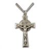 Men's Celtic Cross Crucifix Necklace SS, 24 IN Chain