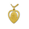 Back of the Gold Miraculous Medal in Heart Necklace