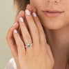 Sterling Silver Claddagh Cubic Zirconia Ring shown on model